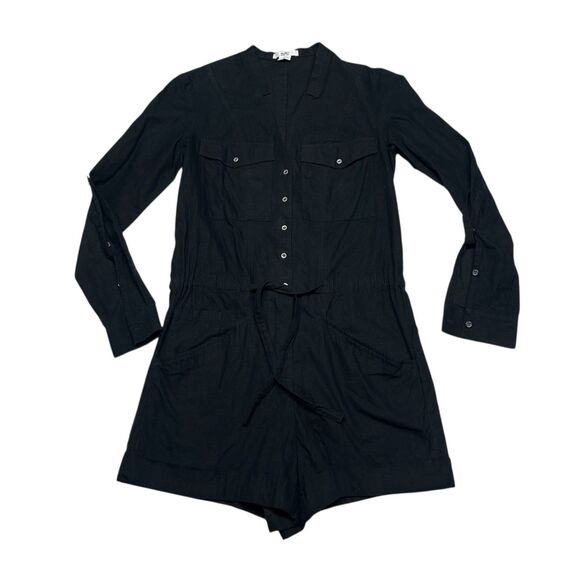 Helmut Lang Pants - Black Playsuit Romper Long Sleeve